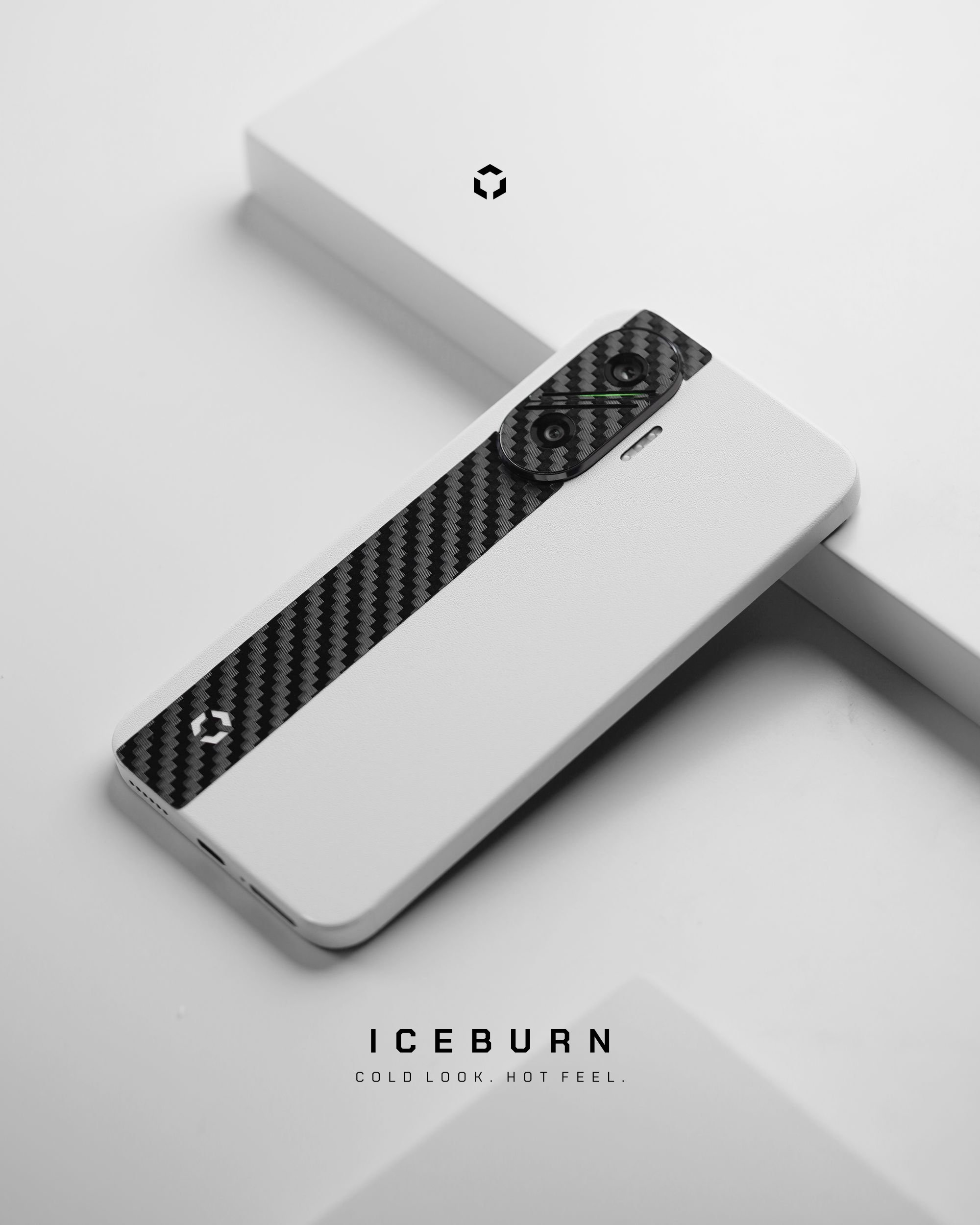 Poco F7 matte white dynamic skin mockup